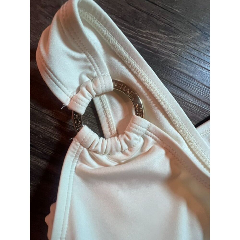 Michael Kors Women’s Size 14 White One-Piece Swimsuit Gold Logo Ring